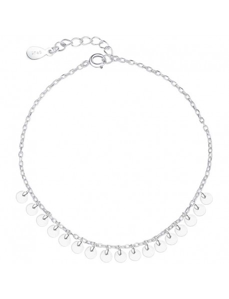 Beautiful Shining Small Slice 925 Sterling Silver Anklet