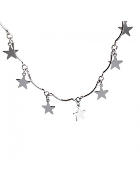 Simple Mini Star Solid 925 Sterling Silver Clavicle Necklace Women