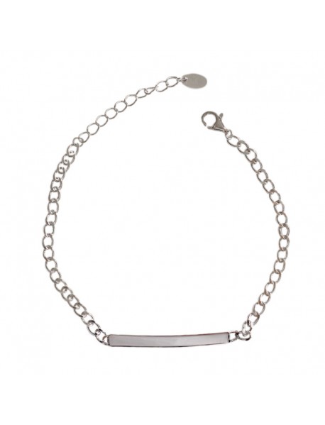 Simple Geometric Horizontal Line Solid 925 Sterling Silver Adjustable Chain Bracelet