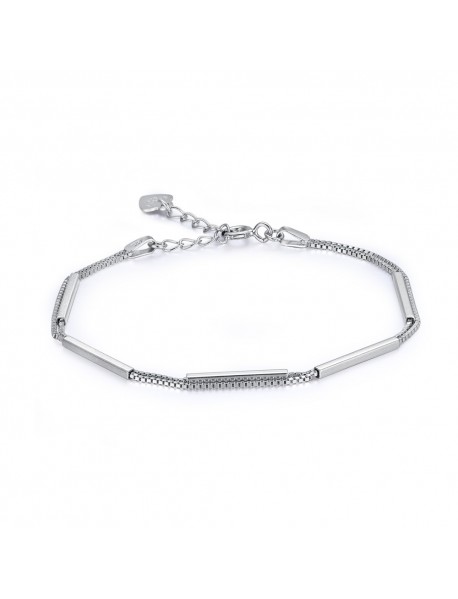 Fashion Double Layer Box 925 Sterling Silver Bracelet
