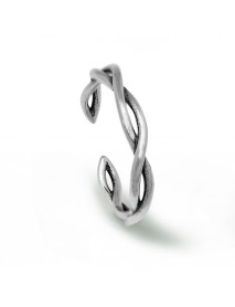 Double Twist Adjustable 925 Sterling Silver Ring