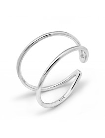 Minimalist Lines V Adjustable 925 Sterling Silver Ring