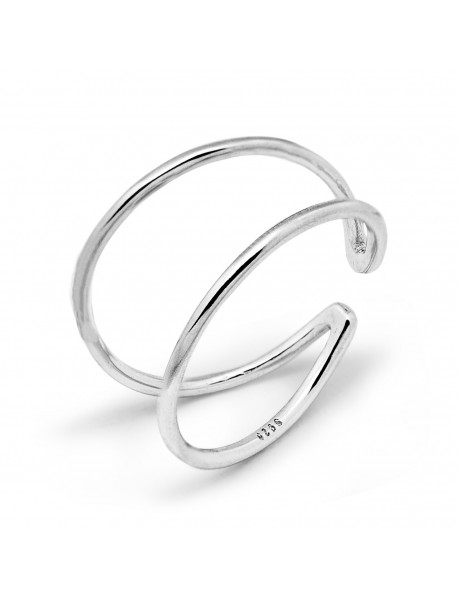 Minimalist Lines V Adjustable 925 Sterling Silver Ring