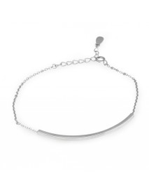 Fashion Silver 18K White Gold Solid 925 Sterling Silver Bracelet Women