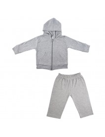 Heather Grey Interlock Sweat Pants and Hoodie Set