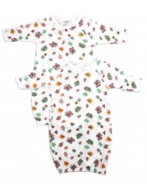 Bambini Girls Print Infant Gowns - 2 Pack