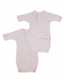 Bambini Preemie Solid Pink Gown - 2 Pack