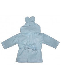 Bambini Fleece Robe With Hoodie Blue