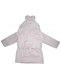 Bambini Fleece Robe With Hoodie Pink