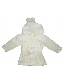 Bambini Fleece Robe With Hoodie Yellow