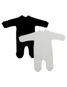 Bambini Interlock Black and White Closed-toe Sleep & Play (Pack of 2)