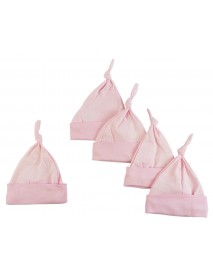Bambini Pink Knotted Baby Cap (Pack of 5)