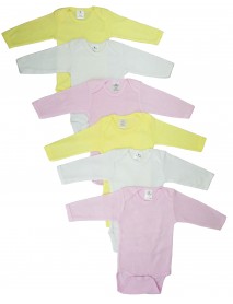 Bambini Girls Pastel Long Sleeve Onezie 6 Pack