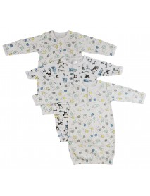 Bambini Girls Print Infant Gowns - 3 Pack