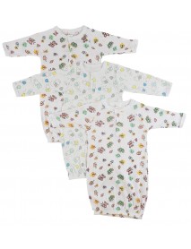 Bambini Girls Print Infant Gowns - 3 Pack