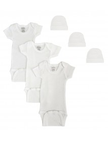 Preemie Unisex Baby Onezies and Caps - 6 Pack