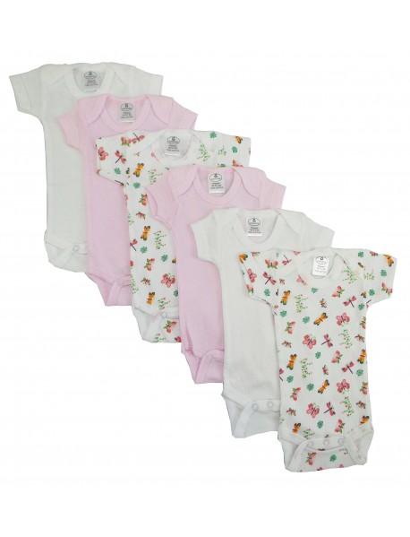 Preemie Girls Printed Short Sleeve 6 Pack