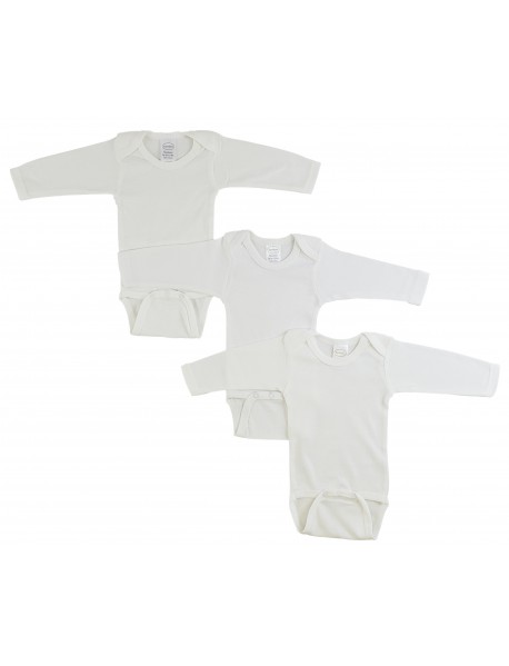 Long Sleeve White Onezie 3 Pack