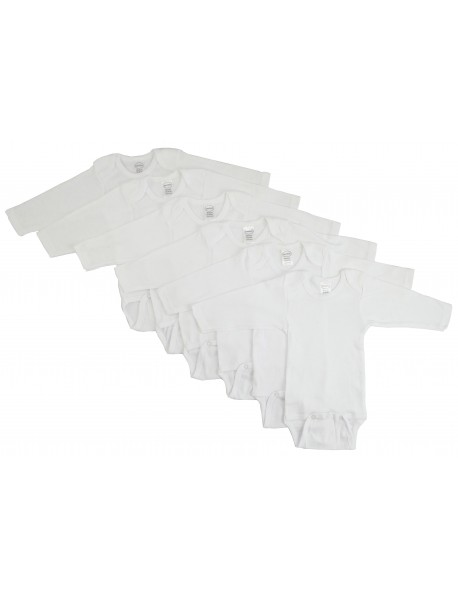 Long Sleeve White Onezie 6 Pack