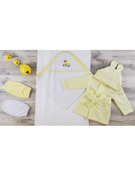 Hooded Towel, Bath Mittens and Robe