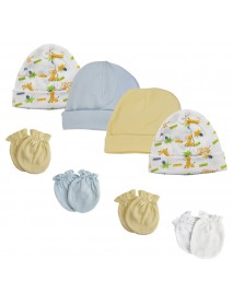 Baby Boy Infant Caps and Mittens (Pack of 8)