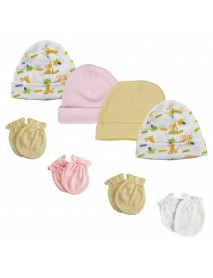 Baby Girl Infant Caps and Mittens (Pack of 8)