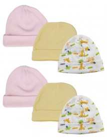 Baby Girl Infant Caps (Pack of 6)