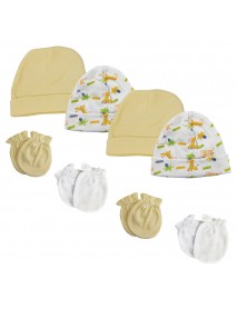 Baby Boy, Baby Girl, Unisex Infant Caps and Mittens (Pack of 8)