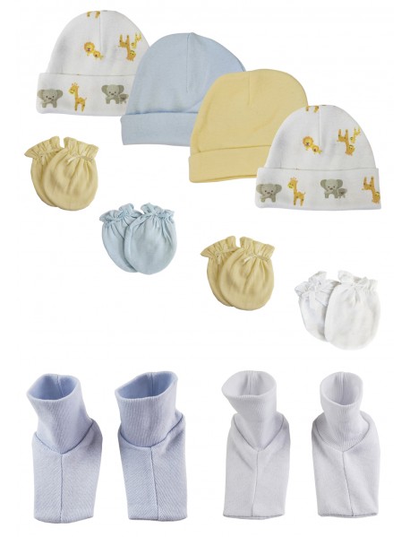 Baby Boys Caps, Booties and Mittens (Pack of 10)