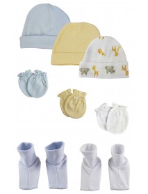 Baby Boys Caps, Booties and Mittens (Pack of 8)