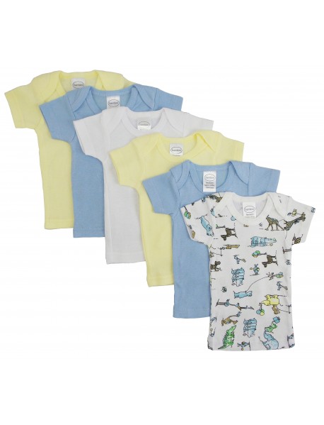 Boys Pastel Variety Short Sleeve Lap T-shirts 6 Pack