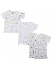 Infant Side Snap Short Sleeve Shirt - 3 Pack