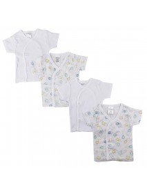 Infant Side Snap Short Sleeve Shirt - 4 Pack
