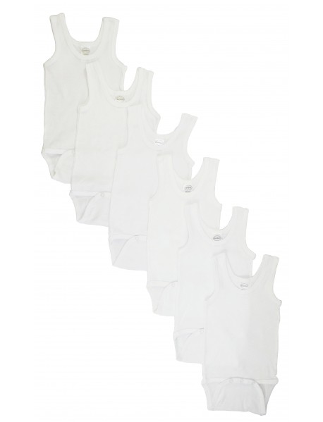 White Tank Top Onezie 6 Pack
