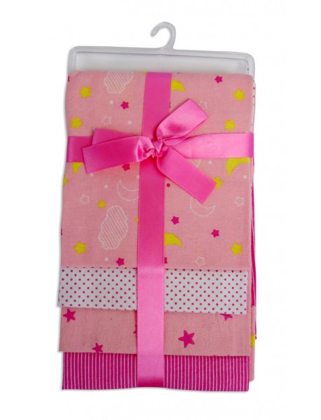 Pink Four Pack Receiving Blanket - 4 Pack 