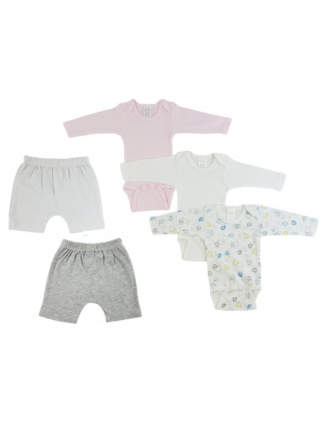 Infant Girls Long Sleeve Onezies and Shorts
