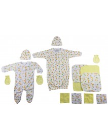 Sleep-n-Play, Gown, Caps, Mittens and Washcloths - 14 pc Set