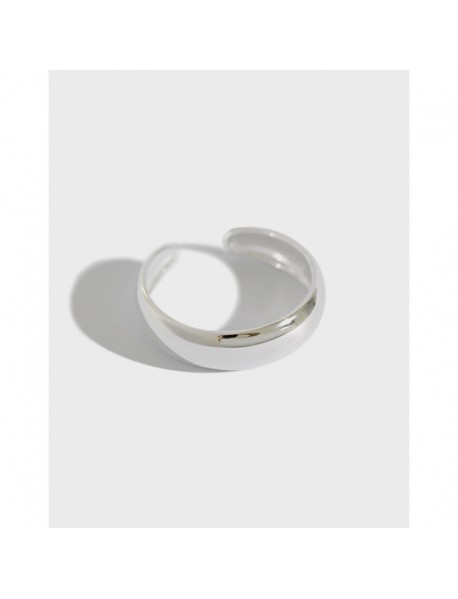 Minimalist Geometry 925 Sterling Silver Adjustable Tail Ring