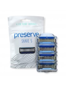 Preserve Replacement Cartridges For Preserve Shave Five Recycled Razor 4Ct (6X4 Ct)