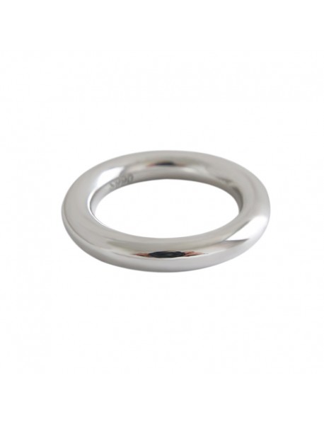 Simple S990 3.5mm Circle 925 Sterling Silver Ring
