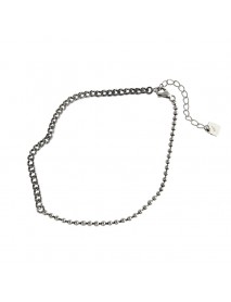 Vintage Beads Curb Chain 925 Sterling Silver Anklet