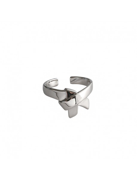 Party Irregular Bow-knot 925 Sterling Silver Adjustable Ring