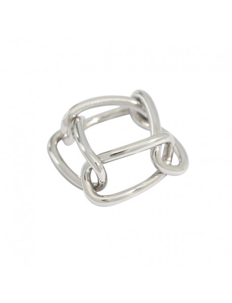 Fashion Hollow Paperclip Chain 925 Sterling Silver Ring