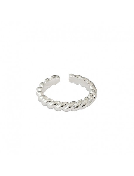 Classic New Twisted 925 Sterling Silver Adjustable Ring
