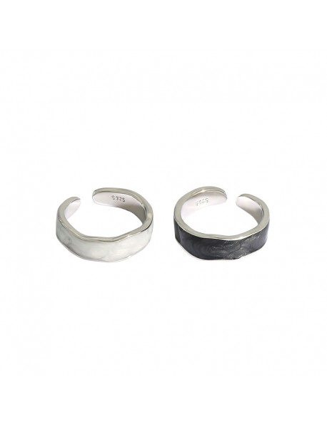 Office Epoxy Wave Irregular 925 Sterling Silver Adjustable Ring