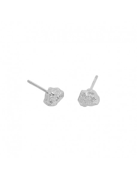 Simple Irregular Uneven Stones 925 Sterling Silver Stud Earrings