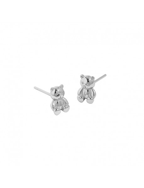 Cute Mini Bear Animal Gift 925 Sterling Silver Stud Earrings