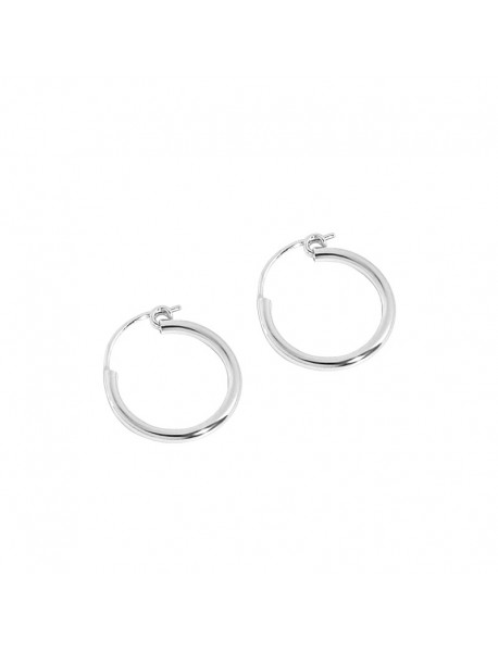 Simple Geometry Tiny Circle 925 Sterling Silver Hoop Earrings
