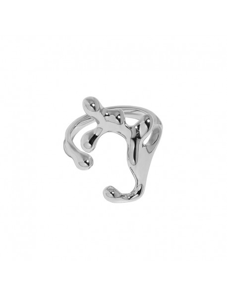 Modern Irregular Lava Flame 925 Sterling Silver Adjustable Ring