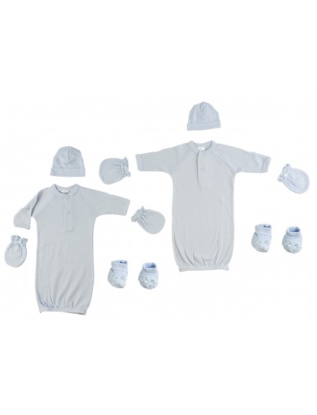 Preemie Boys Gowns, Caps, Booties and MIttens